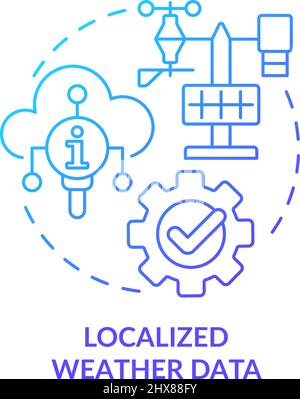 Localized weather data blue gradient concept icon Stock Vector