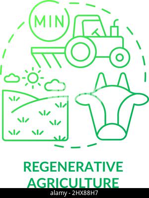 Regenerative agriculture green gradient concept icon Stock Vector