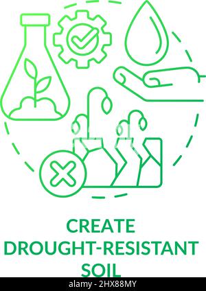 Create drought-resistant soil green gradient concept icon Stock Vector