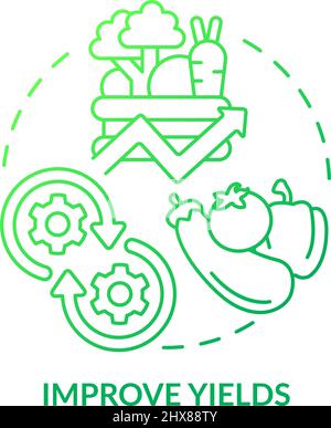 Improve yields green gradient concept icon Stock Vector
