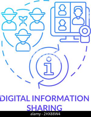 Digital information sharing blue gradient concept icon Stock Vector