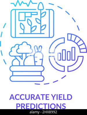 Accurate yield predictions blue gradient concept icon Stock Vector