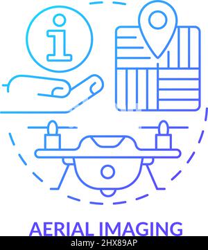 Aerial imaging blue gradient concept icon Stock Vector