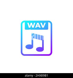 wav file, lossless audio format icon Stock Vector