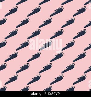 Clippers seamless pattern on. Vintage barber shops elements in doodle style. Hand drawn repeat texture for fabric, wallpaper, textile, print, wrapping Stock Vector
