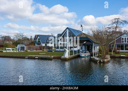 House on the norfolk broads wroxham Stock Photo