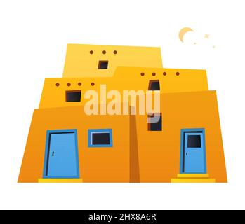 Clay houses - flat design style object on white background Stock Vector