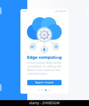 Edge computing mobile banner design Stock Vector