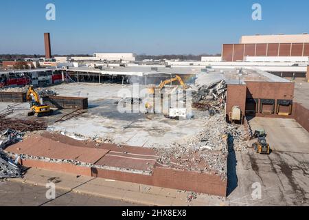 Harper Woods, Michigan - Demolition of the Eastland Center, one of the ...