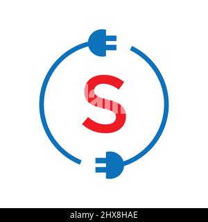 Thunder Bolt Letter S Electricity Logo. Electric Industrial, Power Sign Electric Bolt On S Letter Logo Power Energy, Lightning, Electricity Sign Stock Vector