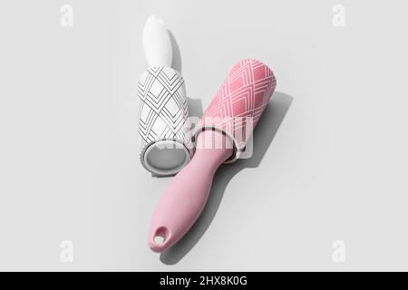 New lint rollers on light background Stock Photo