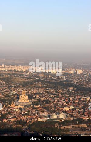 View of Tbilisi in the evening, Georgia Stock Photo