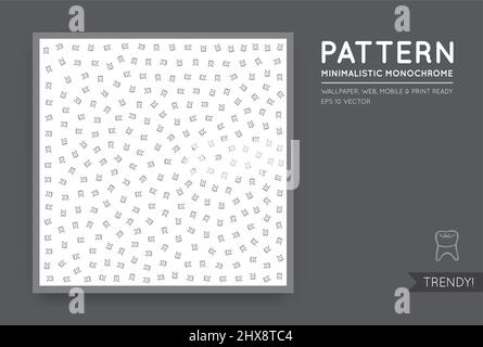 Vector White Abstract Background with Seamless Random Black Monochrome Figures Stock Vector