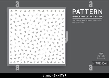 Vector White Abstract Background with Seamless Random Black Monochrome Figures Stock Vector