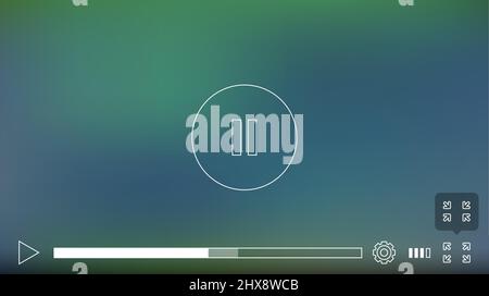 Video Player Window with Menu and Buttons Panel Vector Stock Vector
