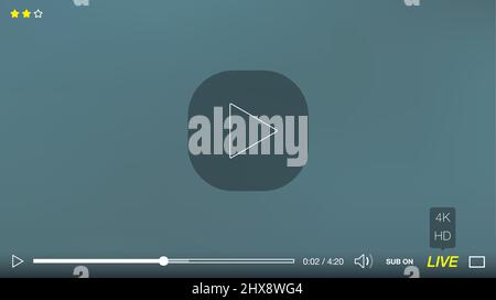 Video Player Window with Menu and Buttons Panel Vector Stock Vector