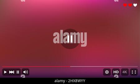 Video Player Window with Menu and Buttons Panel Vector Stock Vector