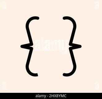 Curly braces punctuation mark black icon. Square brackets symbol for typing  or typography. Ornament and vector eps isolated design element concept for  messages and quotes 6457859 Vector Art at Vecteezy
