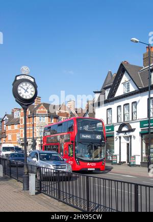 Millennium Clock, Purley Road, Purley, London Borough of Croydon, Greater London, England, United Kingdom Stock Photo