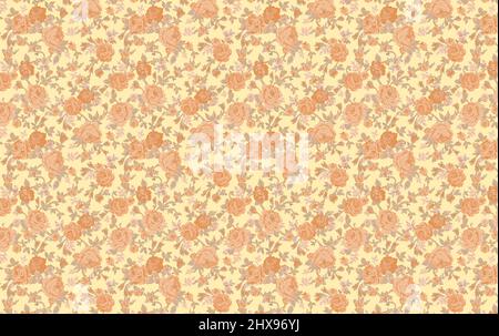 All Over floral Pattern For Textile Use. Seamless Floral Pattern For Indian Kurti. You can use this design for Digital print. this is ready to print Stock Photo