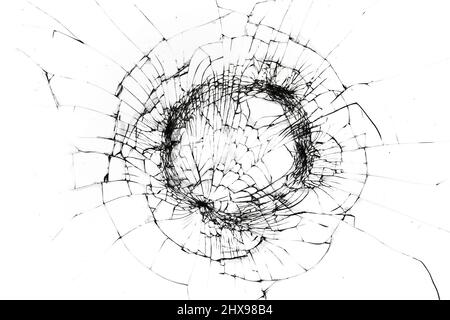 Texture broken glass with cracks. Abstract of cracked screen Smartphone from shock. Stock Photo