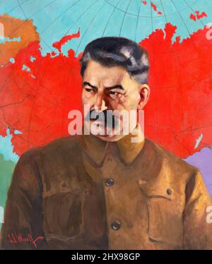 Joseph Stalin, Premier and General Secretary of the Central Committee of the Communist Party of the Soviet Union. Portrait by Samuel Johnson Woolf, oil on canvas, 1937 Stock Photo