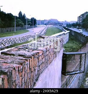 Berlin Wall separating East and West Berlin Germany ca. 1971 Stock Photo