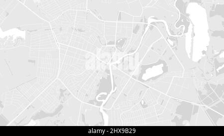 White and light grey Sumy city area vector background map, roads and water illustration. Widescreen proportion, digital flat design roadmap. Stock Vector
