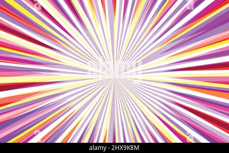 Pop art radial colorful comics book magazine cover. Striped blue digital background. Cartoon funny retro pattern strip mock up. Vector halftone Stock Vector