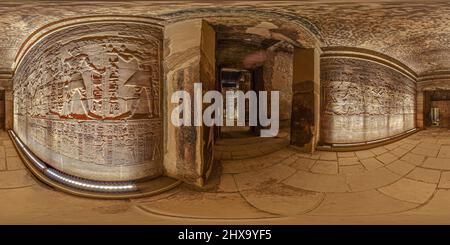 Sanctuary of Alexander at Luxor Temple in Panorama 360 VR Stock Photo