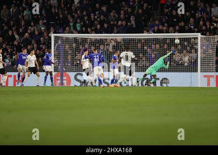 LEICESTER, UK. MARCH 10TH:  during the UEFA Europa Conference League Round of 16 first leg match between Leicester City and Rennes at the King Power Stadium, Leicester on Thursday 10th March 2022. (Credit: James Holyoak | MB Media) Stock Photo