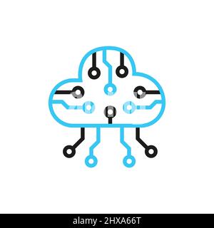 Creative Modern Cloud Technology Logo Stock Vector