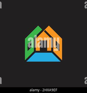 home interior painting geometric colorful design logo vector Stock Vector