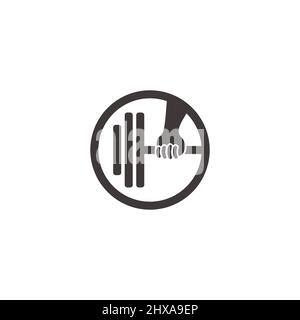 weight lifting hand grip silhouette geometric logo vector Stock Vector