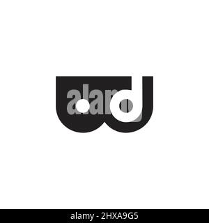letters wd simple geometric logo vector Stock Vector