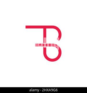 letter tb simple circle motion linear geometric logo vector Stock Vector