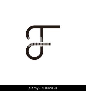letter td simple circle linear geometric logo vector Stock Vector