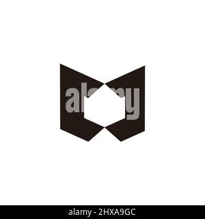 letter mj linked geometric flat logo vector Stock Vector