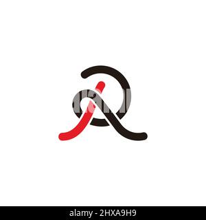 letter r curves motion line overlap logo vector Stock Vector