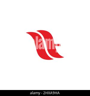 abstract letter zt curve geometric simple logo vector Stock Vector
