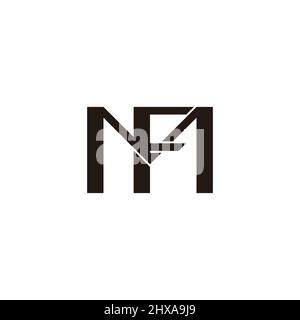 letter mf linked geometric clean logo vector Stock Vector