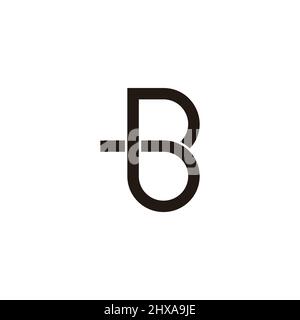 letter bb loop round geometric line logo vector Stock Vector