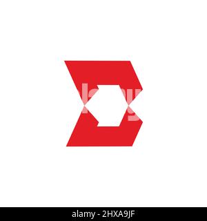 letter b red arrow geometric simple logo vector Stock Vector