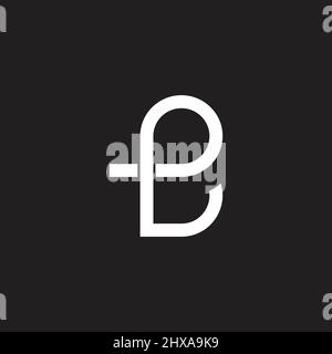 letter pl geometric loop line logo vector Stock Vector