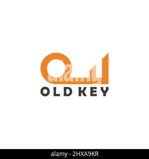 abstract old key simple geometric logo vector Stock Vector
