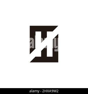 letter ht abstract negative space logo vector Stock Vector