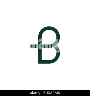 letter pb geometric loop overlapping line logo vector Stock Vector