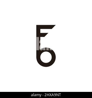 letter fb key shape simple geometric logo vector Stock Vector