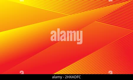 Abstract background of triangles and line pattern in gradient orange color wrap Stock Vector