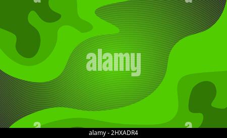 Abstract green paper cut stripe color Stock Vector